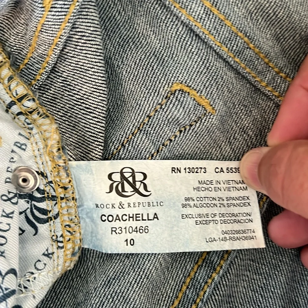 Rock & Republic Bermuda Shorts Blue Size 10 Coachella - Picture 11 of 11
